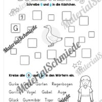 Arbeitsheft: Buchstabe G/g schreiben lernen (25 Seiten) - Arbeitsblatt 10