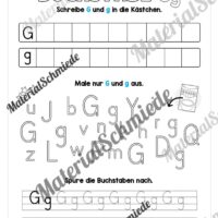 Arbeitsheft: Buchstabe G/g schreiben lernen (25 Seiten) - Arbeitsblatt 11