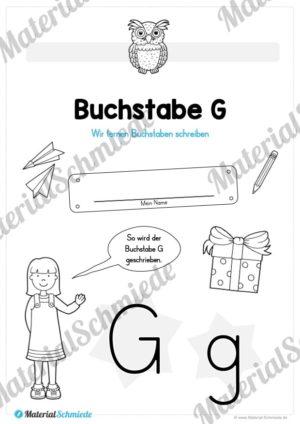 Materialpaket: Buchstabe G/g schreiben lernen (Vorschau 01)