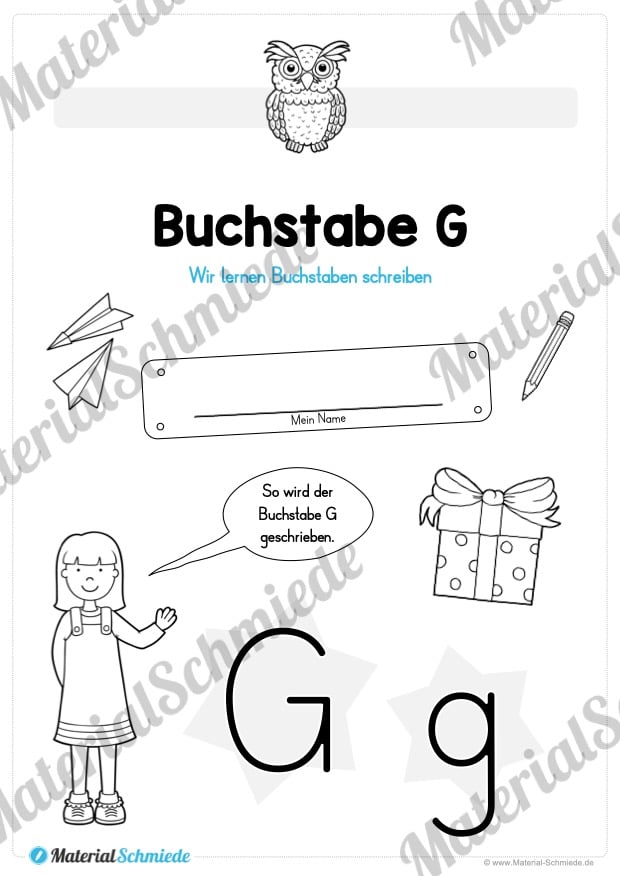 Materialpaket: Buchstabe G/g schreiben lernen (Vorschau 01)