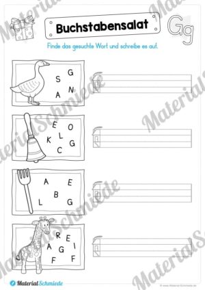 Materialpaket: Buchstabe G/g schreiben lernen (Vorschau 07)