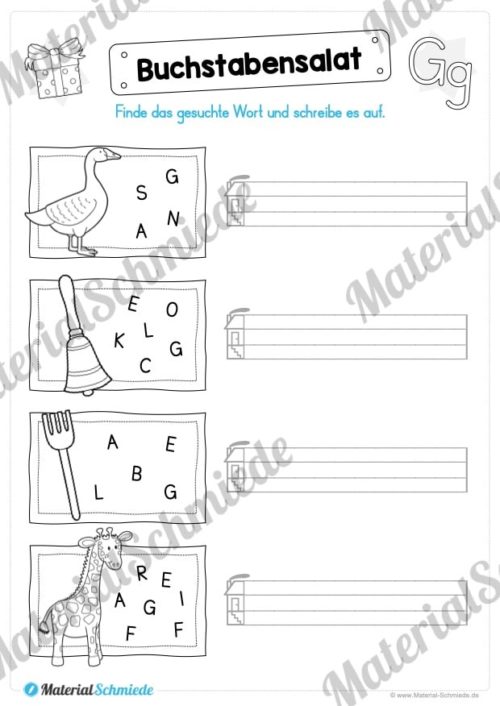 Materialpaket: Buchstabe G/g schreiben lernen (Vorschau 07)