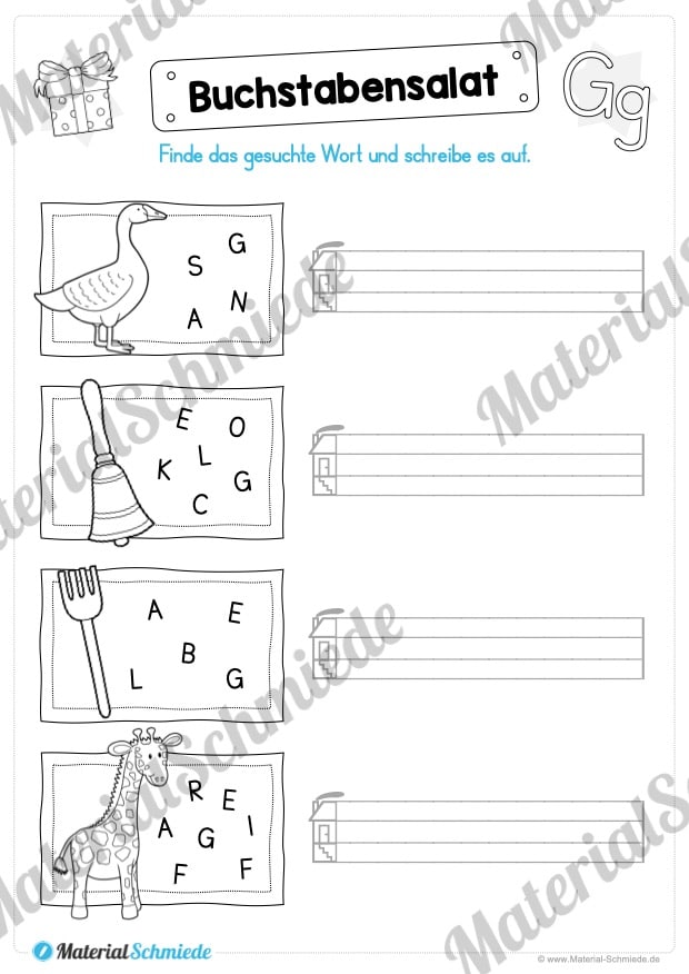 Materialpaket: Buchstabe G/g schreiben lernen (Vorschau 07)