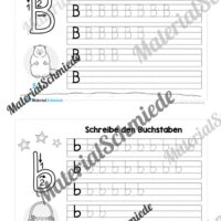 52 Karteikarten zu den Buchstaben von A-Z (Grundschrift) - Buchstabe B/b