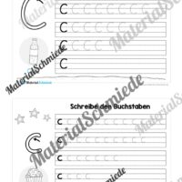 52 Karteikarten zu den Buchstaben von A-Z (Grundschrift) - Buchstabe C/c