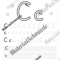 Buchstaben schreiben lernen: 26 Arbeitsblätter (Grundschrift) - Buchstabe C/c