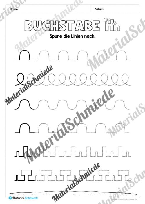Arbeitsheft: Buchstabe H/h schreiben lernen (25 Seiten)- Arbeitsblatt 02