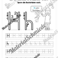 Arbeitsheft: Buchstabe H/h schreiben lernen (25 Seiten)- Arbeitsblatt 03