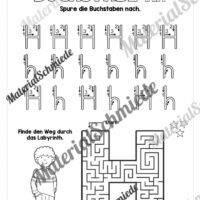 Arbeitsheft: Buchstabe H/h schreiben lernen (25 Seiten)- Arbeitsblatt 04