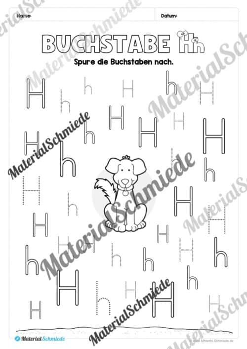 Arbeitsheft: Buchstabe H/h schreiben lernen (25 Seiten)- Arbeitsblatt 08