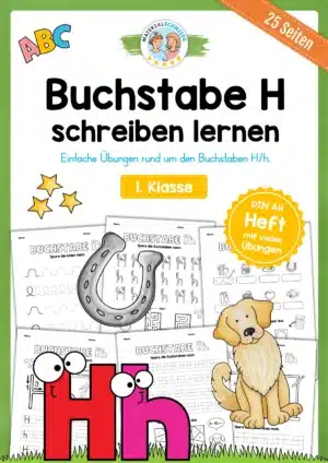 Arbeitsheft: Buchstabe H/h schreiben lernen (25 Seiten)