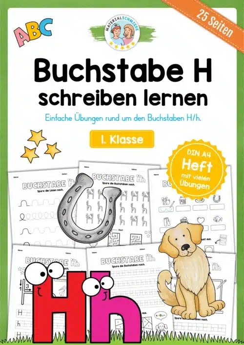 Arbeitsheft: Buchstabe H/h schreiben lernen (25 Seiten)
