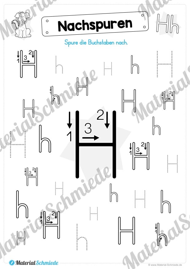 Materialpaket: Buchstabe H/h schreiben lernen (Vorschau 03)