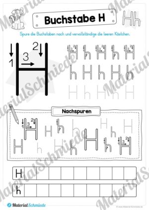 Materialpaket: Buchstabe H/h schreiben lernen (Vorschau 04)