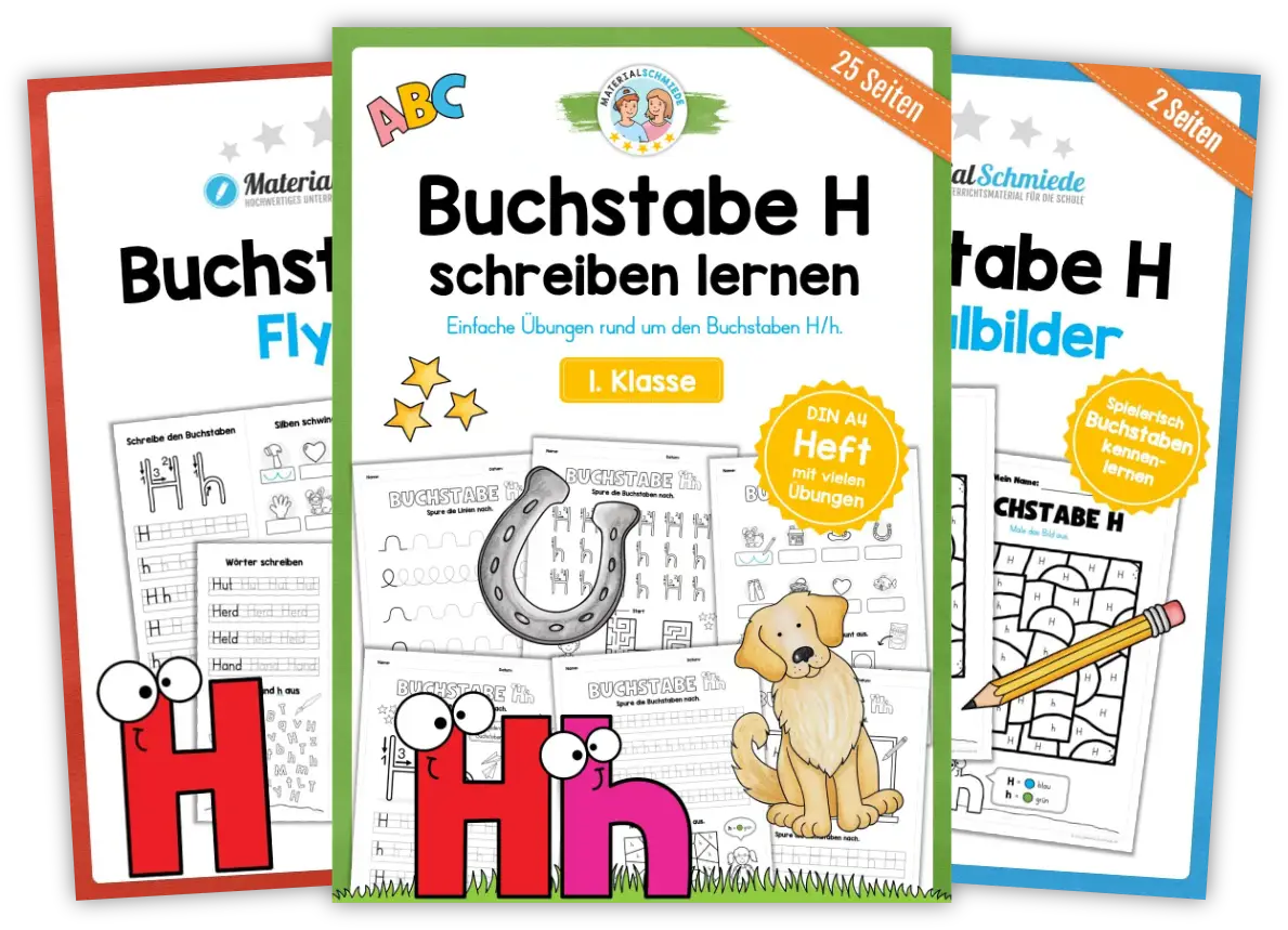 Unterrichtsmaterial mit Aufgaben und Übungen zum Buchstaben H / h (1. Klasse)