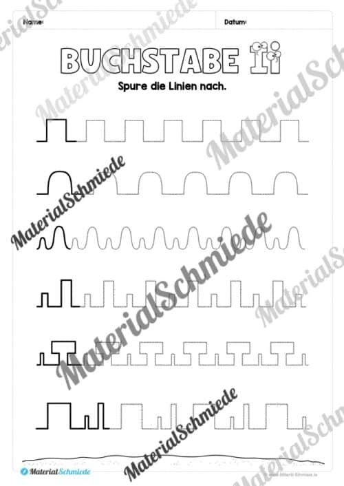 Arbeitsheft: Buchstabe I/i schreiben lernen (25 Seiten) - Arbeitsblatt 02