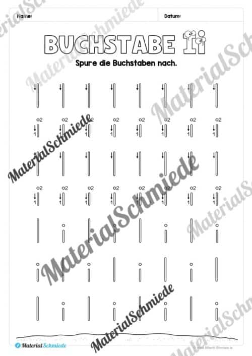 Arbeitsheft: Buchstabe I/i schreiben lernen (25 Seiten) - Arbeitsblatt 05