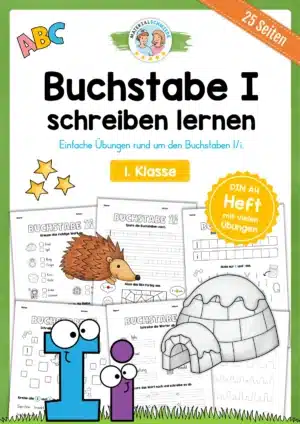 Arbeitsheft: Buchstabe I/i schreiben lernen (25 Seiten)