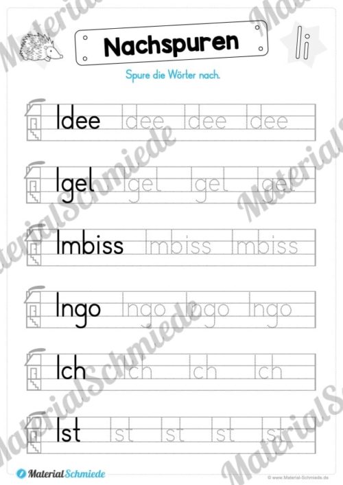 Materialpaket: Buchstabe I/i schreiben lernen (Vorschau 04)