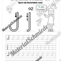 Arbeitsheft: Buchstabe J/j schreiben lernen (25 Seiten) - Arbeitsblatt 02