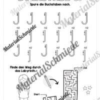Arbeitsheft: Buchstabe J/j schreiben lernen (25 Seiten) - Arbeitsblatt 03