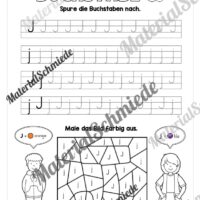 Arbeitsheft: Buchstabe J/j schreiben lernen (25 Seiten) - Arbeitsblatt 05