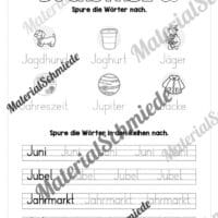 Arbeitsheft: Buchstabe J/j schreiben lernen (25 Seiten) - Arbeitsblatt 11