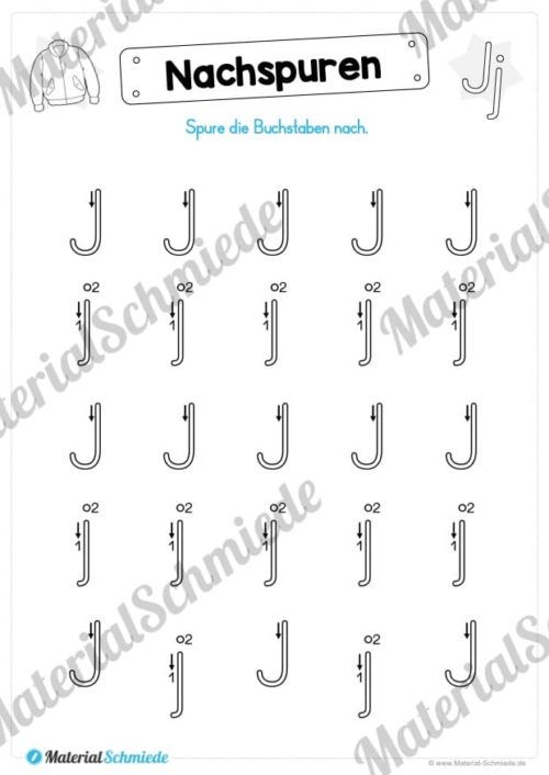 Materialpaket: Buchstabe J/j schreiben lernen (Vorschau 03)