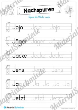 Materialpaket: Buchstabe J/j schreiben lernen (Vorschau 05)