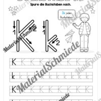 Arbeitsheft: Buchstabe K/k schreiben lernen (25 Seiten) - Arbeitsblatt 03