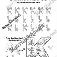 Arbeitsheft: Buchstabe K/k schreiben lernen (25 Seiten) - Arbeitsblatt 04
