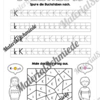 Arbeitsheft: Buchstabe K/k schreiben lernen (25 Seiten) - Arbeitsblatt 06