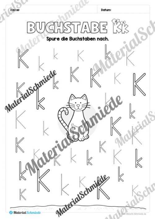 Arbeitsheft: Buchstabe K/k schreiben lernen (25 Seiten) - Arbeitsblatt 07