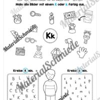 Arbeitsheft: Buchstabe K/k schreiben lernen (25 Seiten) - Arbeitsblatt 09