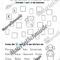 Arbeitsheft: Buchstabe K/k schreiben lernen (25 Seiten) - Arbeitsblatt 10