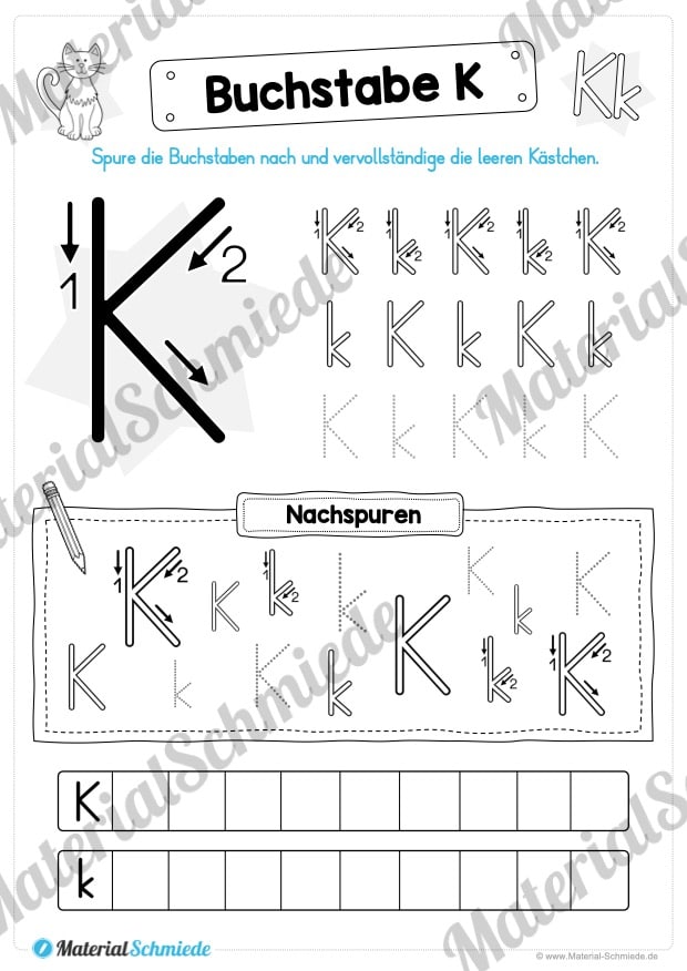 Materialpaket: Buchstabe K/k schreiben lernen (Vorschau 03)