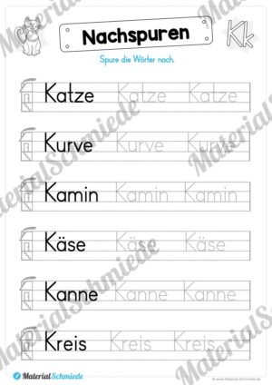 Materialpaket: Buchstabe K/k schreiben lernen (Vorschau 06)