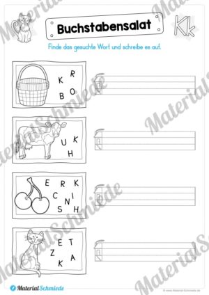 Materialpaket: Buchstabe K/k schreiben lernen (Vorschau 08)