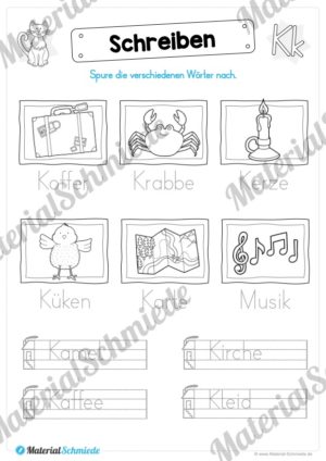 Materialpaket: Buchstabe K/k schreiben lernen (Vorschau 09)