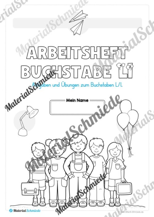 Arbeitsheft: Buchstabe L/l schreiben lernen (25 Seiten) - Arbeitsblatt 01
