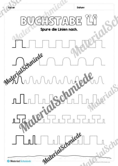 Arbeitsheft: Buchstabe L/l schreiben lernen (25 Seiten) - Arbeitsblatt 02