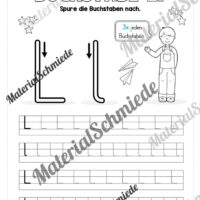 Arbeitsheft: Buchstabe L/l schreiben lernen (25 Seiten) - Arbeitsblatt 03