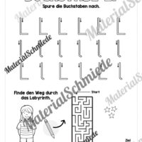 Arbeitsheft: Buchstabe L/l schreiben lernen (25 Seiten) - Arbeitsblatt 04