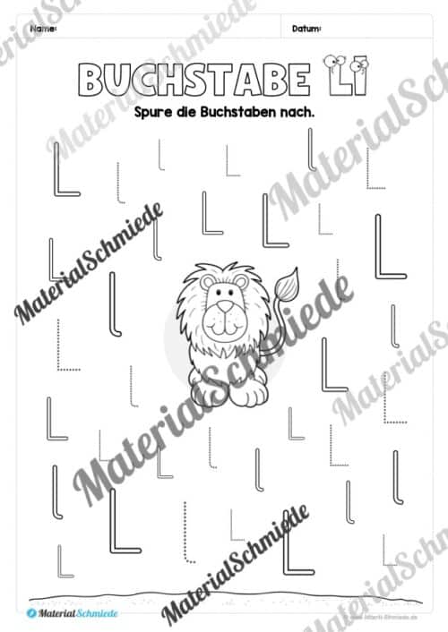 Arbeitsheft: Buchstabe L/l schreiben lernen (25 Seiten) - Arbeitsblatt 07