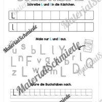 Arbeitsheft: Buchstabe L/l schreiben lernen (25 Seiten) - Arbeitsblatt 11