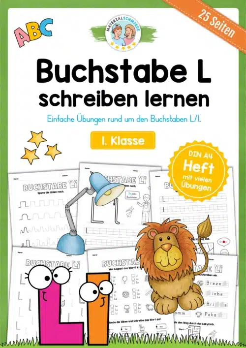 Arbeitsheft: Buchstabe L/l schreiben lernen (25 Seiten)