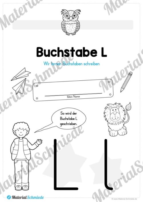 Materialpaket: Buchstabe L/l schreiben lernen (Vorschau 01)