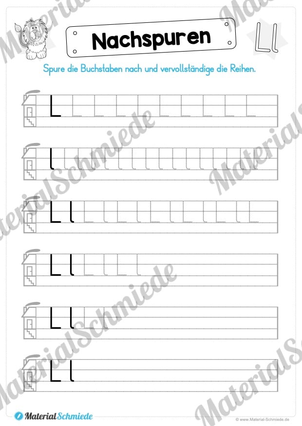 Materialpaket: Buchstabe L/l schreiben lernen (Vorschau 05)
