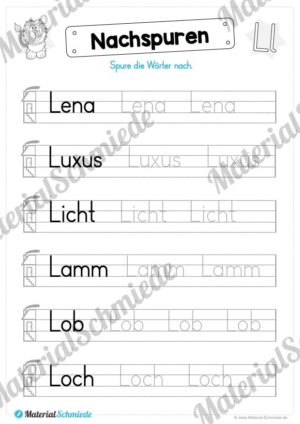 Materialpaket: Buchstabe L/l schreiben lernen (Vorschau 06)