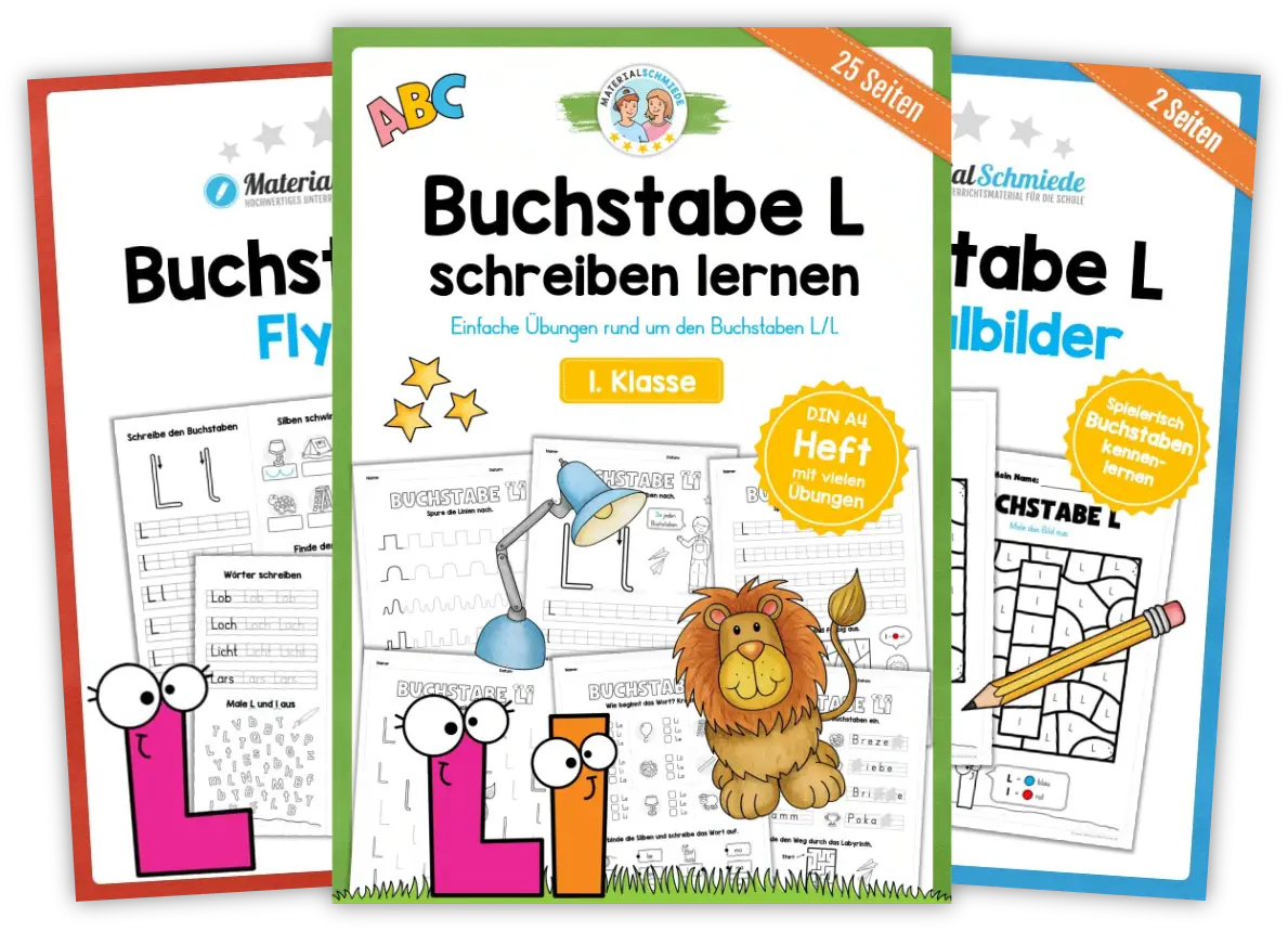 Unterrichtsmaterial mit Aufgaben und Übungen zum Buchstaben L / l (1. Klasse)